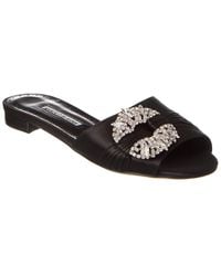 Manolo Blahnik - Pralina Satin Flat - Lyst