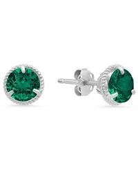 MaxColor - 14K 1.20 Ct. Tw. Lab-Grown Emerald Halo Studs - Lyst
