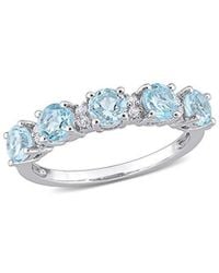 Rina Limor - Silver 1.62 Ct. Tw. Blue Topaz Half-eternity Ring - Lyst