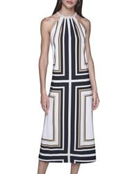 KARL LAGERFELD - Printed Silky Crepe Dress - Lyst