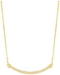 Adornia - 14k Plated Pearl Curved Bar Necklace - Lyst