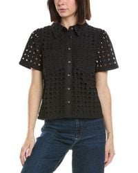 Cece - Collared Button Down Swing Top - Lyst