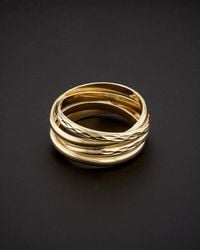 Italian Gold - 14k Polished & Diamond Cut Coil Ring - Lyst