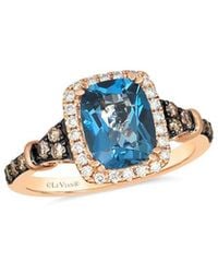 Le Vian - 14K Rose 2.66 Ct. Tw. Diamond & London Topaz Cocktail Ring - Lyst