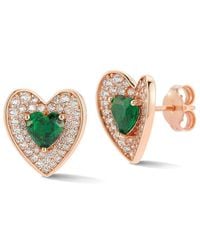 Sphera Milano - 14K Rose Vermeil Cz Heart Studs - Lyst