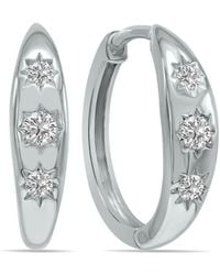 Lab Grown Diamonds - 14k 0.20 Ct. Tw. Lab-grown Diamond Huggie Hoops - Lyst