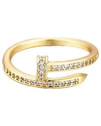 Adornia - 14K Plated Cz Nail Ring - Lyst