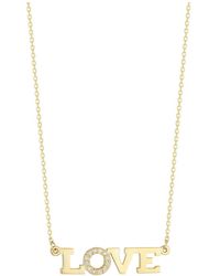 Ember Fine Jewelry - 14K 0.08 Ct. Tw. Diamond Love Necklace - Lyst