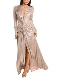 Tadashi Shoji - Ferrum Metallic Twist Drape Gown - Lyst