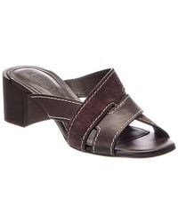 Tod's - Leather & Suede Sandal - Lyst