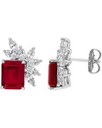 Rina Limor - 10.40 Ct. Tw. Lab-Grown Created Ruby, Created Sapphire Cluster Stud Earrings - Lyst
