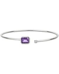 Diamond Select Cuts - 14K Diamond .03 Ct. & 1.30 Ct. Amethyst Bangle - Lyst