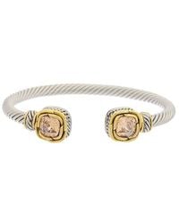 Juvell - 18K Two-Tone Plated Citrine Twisted Cable Bangle Bracelet - Lyst
