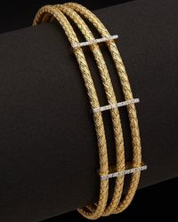 Meshmerise - 18k Over Silver 0.15 Ct. Tw. Diamond Bangle Bracelet - Lyst