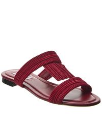 Tod's - Double T Strap Suede Sandal - Lyst