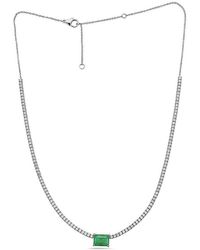 Forever Creations Signature - Collection 14K 3.30 Ct. Tw. Diamond & Emerald Necklace - Lyst