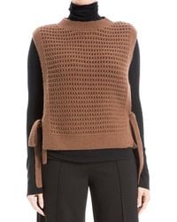 Max Studio - Crew Neck Open Stitch Sweater Vest - Lyst