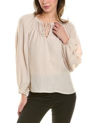 Joan Vass - Joan Vass Split Neck Top - Lyst