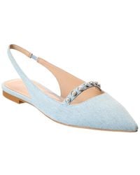 Stuart Weitzman - Pearl Denim Slingback Flat - Lyst