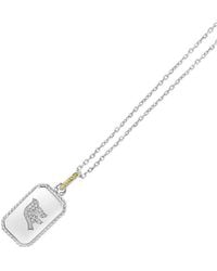 Phillip Gavriel - 18K Over 0.12 Ct. Tw. Diamond Dove Medallion Tag Necklace - Lyst