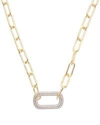 Juvell - 18k Plated Cz Link Necklace - Lyst
