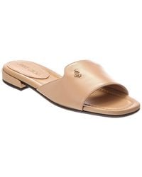 Jimmy Choo - Dina Leather Flat Sandal - Lyst