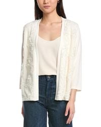 Anne Klein - Floral Applique Cardigan - Lyst