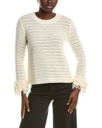 Johnny Was - The Layered Fringe Wool & Cashmere-Blend Crewneck Sweater - Lyst