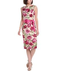 Eliza J Mock Neck Lace Sheath Dress in Black | Lyst