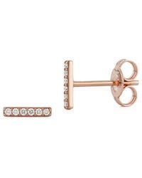 Nephora - 14k Rose Gold Diamond Small Bar Studs - Lyst