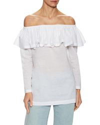 Jill Jill Stuart Womens Embroidered Tie Blouse