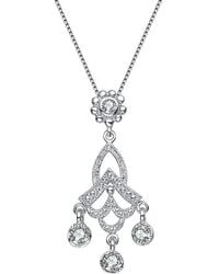 Genevive Jewelry - Silver Cz Classic Pendant - Lyst