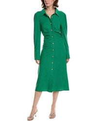 Pascale La Mode - Button Front Puff Sleeve Dress - Lyst