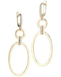 Reiss - 14K 0.18 Ct. Tw. Diamond Dangling Earrings - Lyst