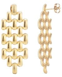 Adornia - 18K Plated Stainless Steel Tarnish-Resistant Grid Drop Earrings - Lyst