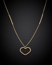 Italian Gold - 14k Bead Heart Necklace - Lyst