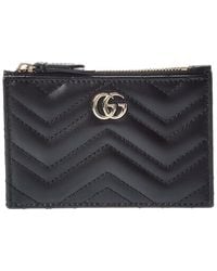 Gucci - Gg Marmont Zip Leather Key Pouch - Lyst