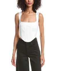 GUIZIO - Satin Lace Up Bustier - Lyst