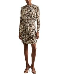 Reiss - Jala Printed Wool-Blend Dress - Lyst