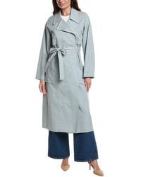 Lafayette 148 New York - Belted A-Line Linen-Blend Trench Coat - Lyst