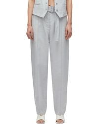 3.1 Phillip Lim - Tailored Belted Tapered Linen-Blend Trouser - Lyst