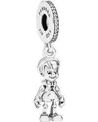 PANDORA Disney Moments Silver Pinocchio Dangle Charm - Metallic