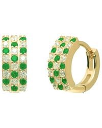 Gabi Rielle - 14k Over Silver Cz Maison Huggie Earrings - Lyst