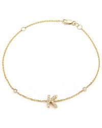 Jane Basch - 14k Diamond Initial Bracelet - Lyst