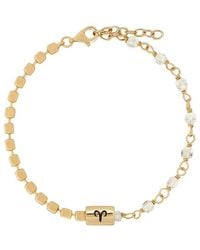 Karma and Luck - Zodiac Plated Crystal Quartz Beaded Bracelet - Lyst