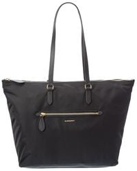 Burberry - Zip Large Nylon & Leather Tote - Lyst