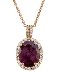 Le Vian - Le Vian 14k Strawberry Gold 2.67 Ct. Tw. Diamond & Rhodolite Pendant Necklace - Lyst