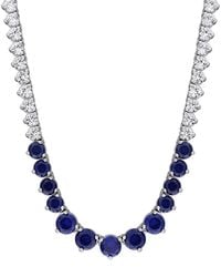Rina Limor - 22.25 Ct. Tw. Lab-Grown And Sapphire Graduated Tennis Necklace - Lyst