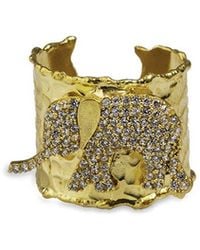 Ebru Jewelry - Protection & Luck Plated Cz Cuff Ring - Lyst