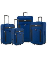 Elite Luggage 4pc Softside Lightweight Rolling Luggage Set - Blue
